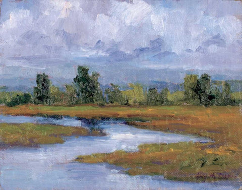 Rivages Series II White Modern Wood Framed Art Print with Double Matting by Curt, Brigitte