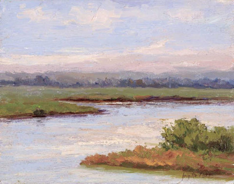 Rivages Series II Black Ornate Wood Framed Art Print with Double Matting by Curt, Brigitte