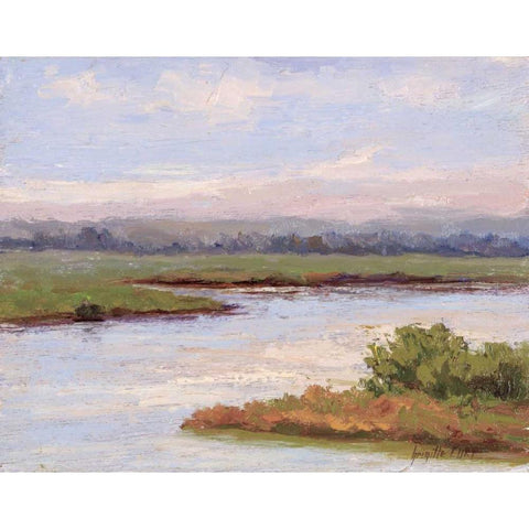 Rivages Series II Black Modern Wood Framed Art Print with Double Matting by Curt, Brigitte