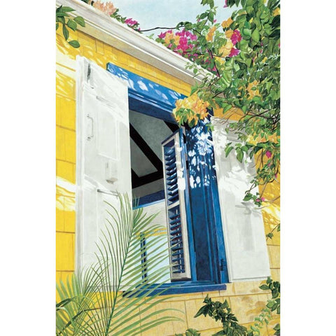 My View Black Modern Wood Framed Art Print with Double Matting by Canning, John