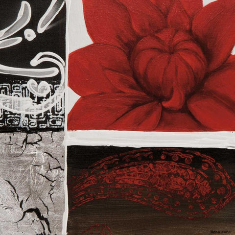 Flora II Black Modern Wood Framed Art Print with Double Matting by Copley , Jasmin Zara