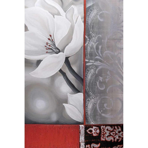 Bohemia Flora White White Modern Wood Framed Art Print by Copley , Jasmin Zara