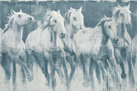 Equine Journey White Modern Wood Framed Art Print with Double Matting by DAguiar, Stacy