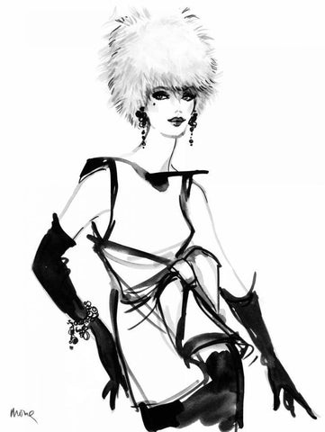 Olivia White Modern Wood Framed Art Print with Double Matting by Shafer-Edwards, Mona