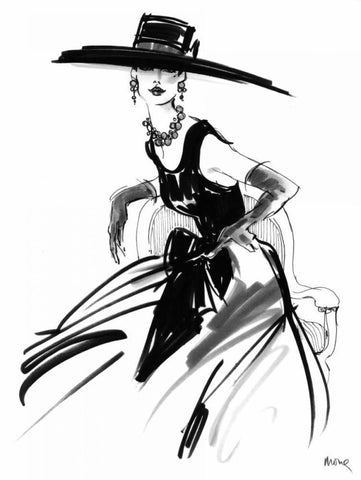 Anabel Black Ornate Wood Framed Art Print with Double Matting by Shafer-Edwards, Mona