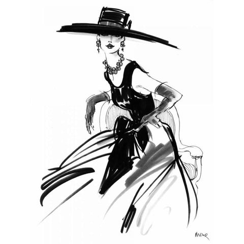 Anabel Black Modern Wood Framed Art Print with Double Matting by Shafer-Edwards, Mona