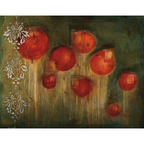 Rose Garden Black Modern Wood Framed Art Print by Flynn, Jenn