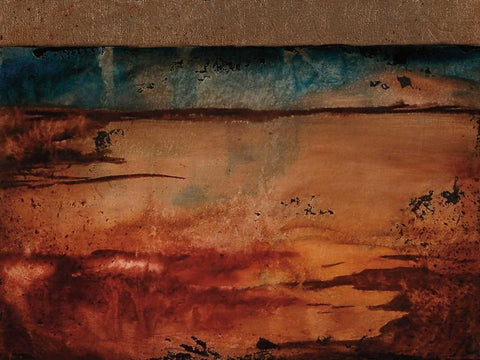 Earth Blocks I Black Ornate Wood Framed Art Print with Double Matting by Flynn, Jenn