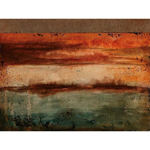 Earth Blocks II Black Modern Wood Framed Art Print with Double Matting by Flynn, Jenn