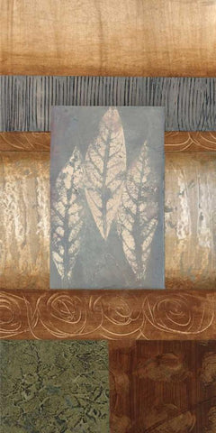 Leaflet I Black Ornate Wood Framed Art Print with Double Matting by Fields, Laurie