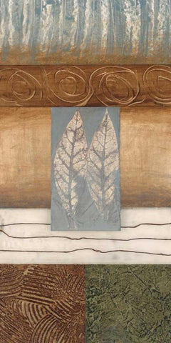 Leaflet II White Modern Wood Framed Art Print with Double Matting by Fields, Laurie