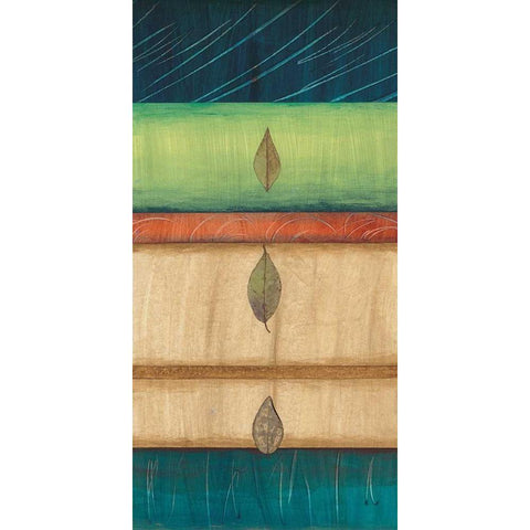 Springing Leaves I White Modern Wood Framed Art Print by Fields, Laurie