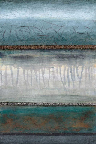 Calming Black Ornate Wood Framed Art Print with Double Matting by Fields, Laurie