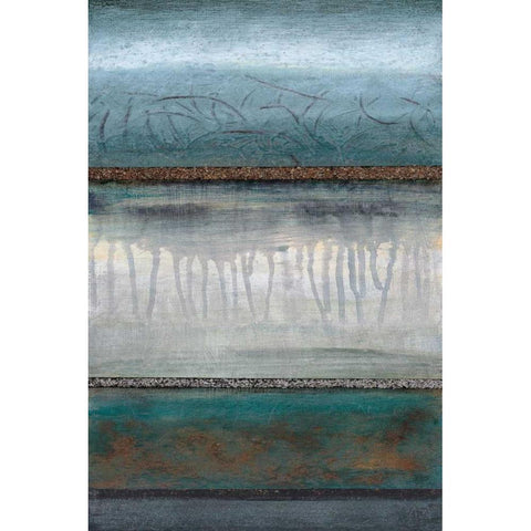 Calming Black Modern Wood Framed Art Print by Fields, Laurie
