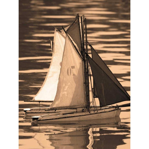 Les Petits Bateaux II White Modern Wood Framed Art Print by Gilboa, Marina Drasnin