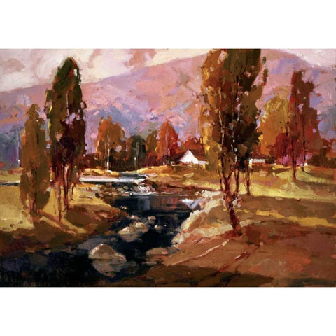 Fall in the Valley Gold Ornate Wood Framed Art Print with Double Matting by Goerschner, Ted