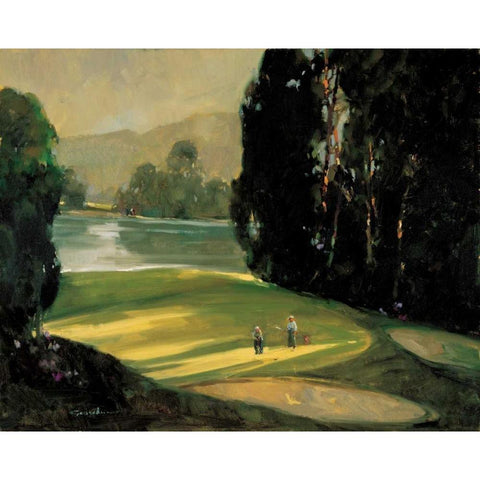 Putt for Par White Modern Wood Framed Art Print by Goerschner, Ted