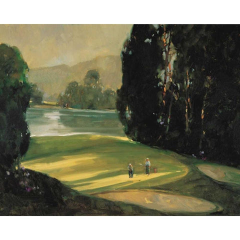 Putt for Par Black Modern Wood Framed Art Print with Double Matting by Goerschner, Ted