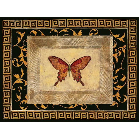 Winged Ornament I Black Modern Wood Framed Art Print with Double Matting by Hayes, Alan