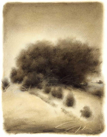 Hill Side I White Modern Wood Framed Art Print with Double Matting by Hess, Gretchen