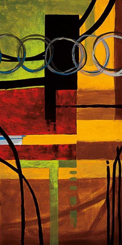 Homespun White Modern Wood Framed Art Print with Double Matting by Hager, Geoff