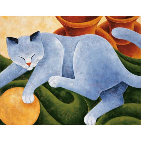 Cats and Pots Black Modern Wood Framed Art Print by Holmes, Kate