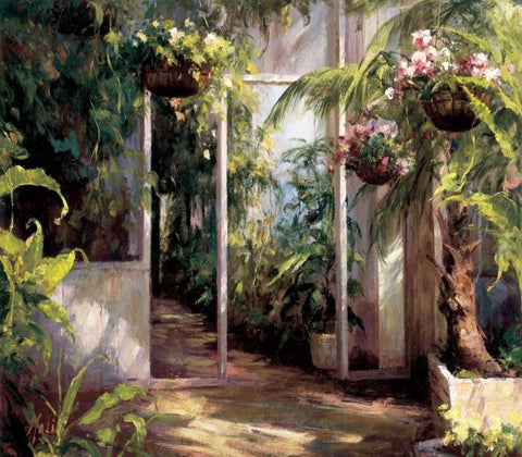 Atriums First Light I Black Ornate Wood Framed Art Print with Double Matting by Hali