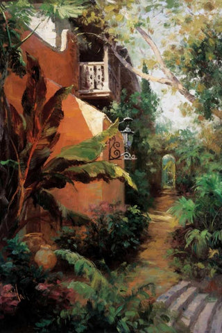 Camino Hermoso I White Modern Wood Framed Art Print with Double Matting by Hali