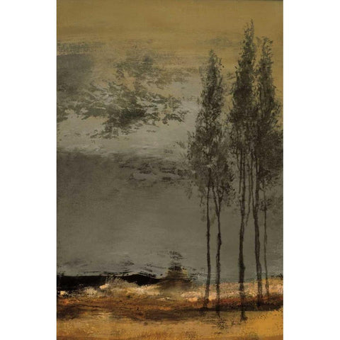 Peupliers White Modern Wood Framed Art Print by Jully, Denis