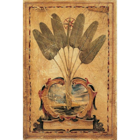 Twilight Palm Gold Ornate Wood Framed Art Print with Double Matting by Jardine, Liz