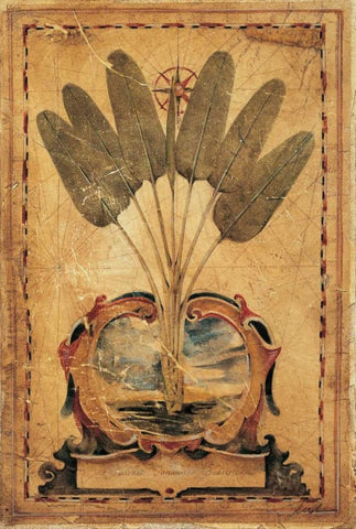 Twilight Palm Black Ornate Wood Framed Art Print with Double Matting by Jardine, Liz