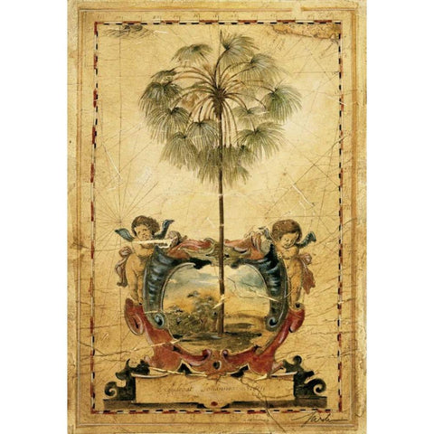 Paradise Palm Black Modern Wood Framed Art Print with Double Matting by Jardine, Liz