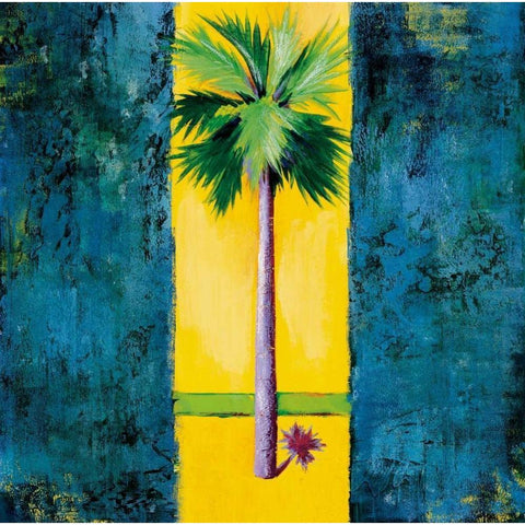 Neon Palm I White Modern Wood Framed Art Print by Jardine, Liz