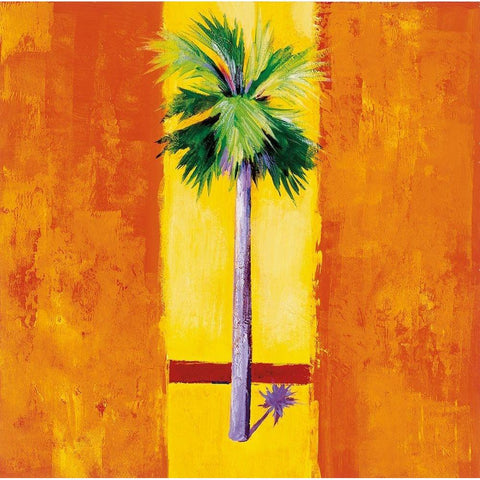 Neon Palm II White Modern Wood Framed Art Print by Jardine, Liz