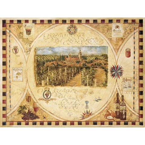 Hilltop Winery Gold Ornate Wood Framed Art Print with Double Matting by Jardine, Liz