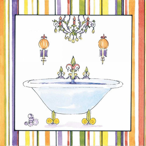 Striped Bath I Black Modern Wood Framed Art Print by Jardine, Liz