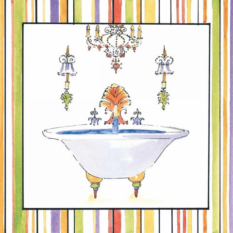 Striped Bath III Gold Ornate Wood Framed Art Print with Double Matting by Jardine, Liz