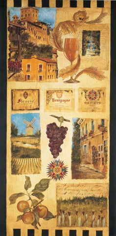 Wine Country II Black Ornate Wood Framed Art Print with Double Matting by Jardine, Liz