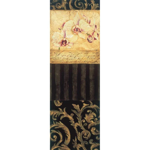 Orchid Brocade II Gold Ornate Wood Framed Art Print with Double Matting by Jardine, Liz