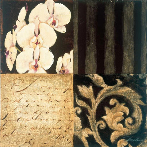 Orchid Sketch I Black Ornate Wood Framed Art Print with Double Matting by Jardine, Liz
