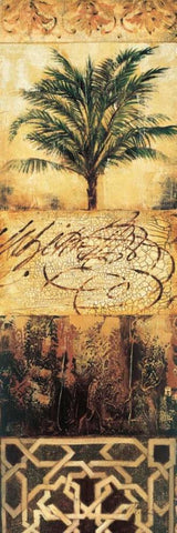 Palm Manuscripts II White Modern Wood Framed Art Print with Double Matting by Jardine, Liz