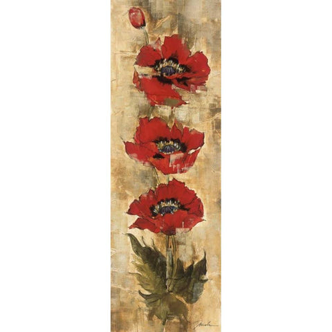 Strand of Poppies I White Modern Wood Framed Art Print by Jardine, Liz