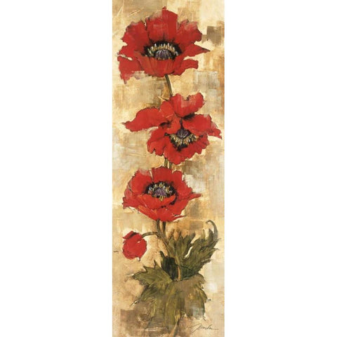 Strand of Poppies II Black Modern Wood Framed Art Print by Jardine, Liz
