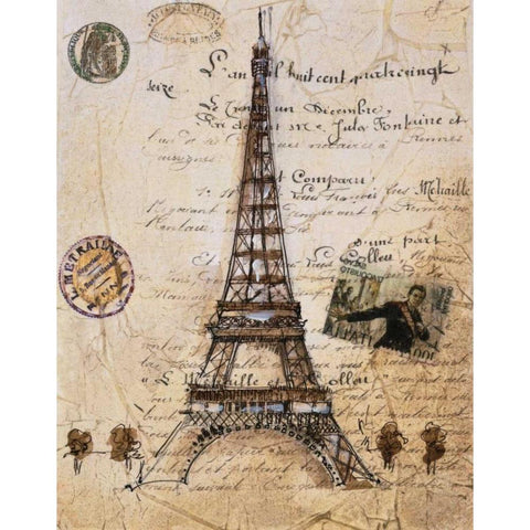 La Tour Eiffel Black Modern Wood Framed Art Print by Jardine, Liz