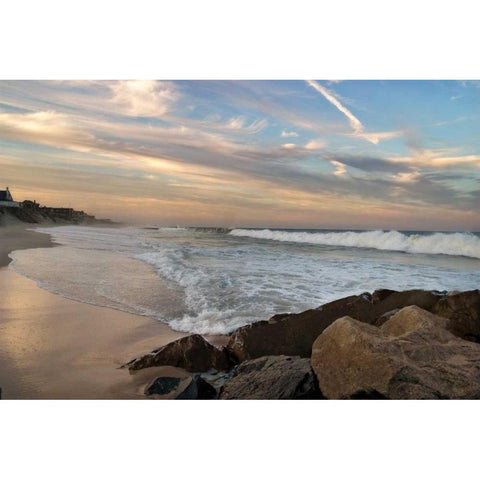 Evening Solitude Black Modern Wood Framed Art Print with Double Matting by Jones, Mike