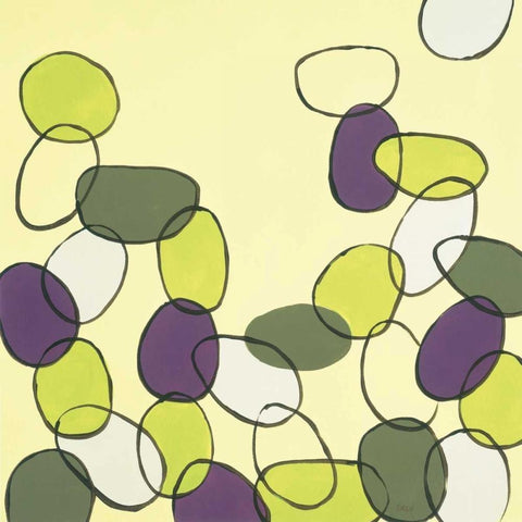 Bubbles White Modern Wood Framed Art Print with Double Matting by Kelly, Clair