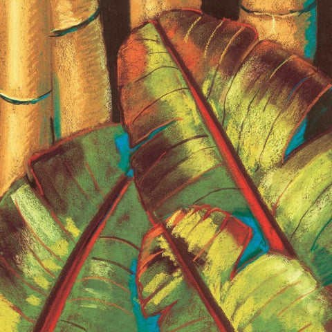 Tropical Pastel Black Modern Wood Framed Art Print with Double Matting by Kelly, Clair