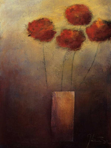 Flowers For Me White Modern Wood Framed Art Print with Double Matting by Kaiser, Jutta