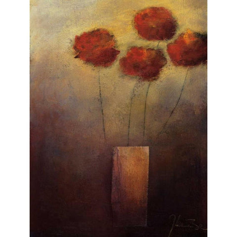 Flowers For Me Black Modern Wood Framed Art Print by Kaiser, Jutta