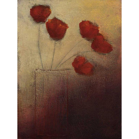 Flowers From Me Black Modern Wood Framed Art Print with Double Matting by Kaiser, Jutta